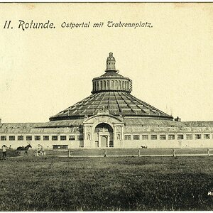 Wien, Rotunde. Ostportal mit Trabrennplatz