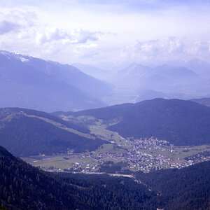 Seefeld in Tirol vom Seefelder Joch im Herbst 1967