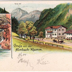Ansichtskarte Almbach-Klamm, Hoher Göll um 1904