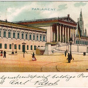 Ansichtskarte Wien Parlament im Jahr 1901