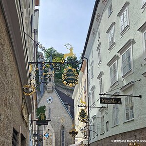Salzburg, Wirtshausausleger Hotel Goldener Hirsch
