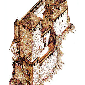 Burgruine Untermontani - ursprüngliches Aussehen