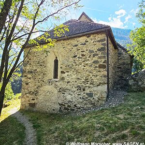 Kapelle St. Stephan, Morter, Latsch - Ansicht der Ostwand