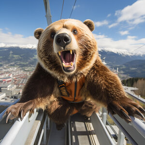 Innsbruck: Bär aus Alpenzoo ausgebrochen um auf Bergisel Sprungschanze zu spielen