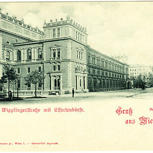 Wien, Wipplingerstraße mit Effectenbörse um 1900
