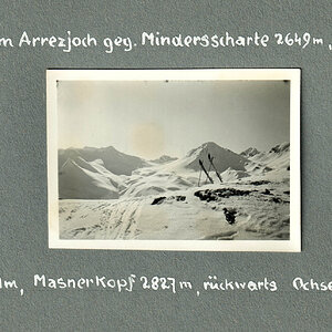 Blick vom Arrezjoch (Schi-Urlaub 1936 in Serfaus, Tirol)