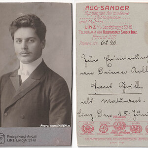 CdV Herrenporträt Atelier August Sander Linz 1908