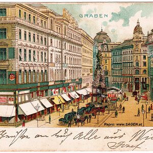 Wien Graben, Lithografie um 1900