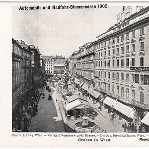 Wien Graben im Jahr 1902, Automobil- und Radfahr-Blumencorso