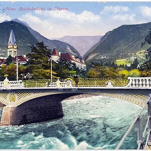 Neue Reichsbrücke (heute: Postbrücke) in Meran