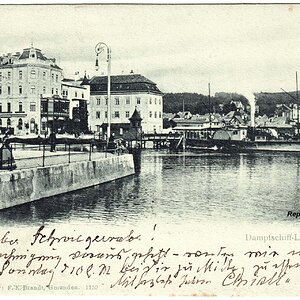 Gmunden, Dampfschiff-Landungsplatz um 1905