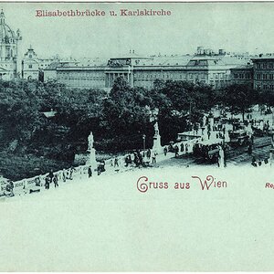 Wien, Elisabethbrücke und Karlskirche