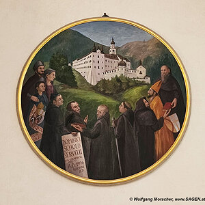 Abtei Marienberg, Gemälde Benediktiner vor dem Kloster