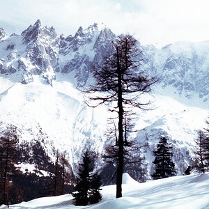 Aiguille de Chamonix, Bergkulisse von Chamonix 1985