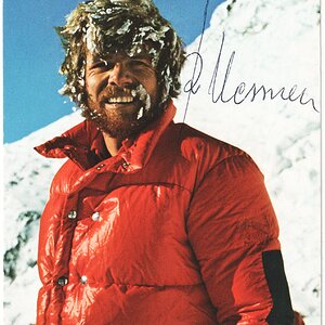 Autogrammkarte Reinhold Messner um 1977