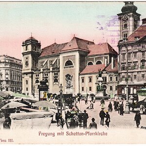 Freyung mit Schottenkirche um 1905 - 1910