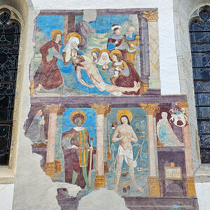 Pfarrkirche Tartsch, Fresken Außenwand