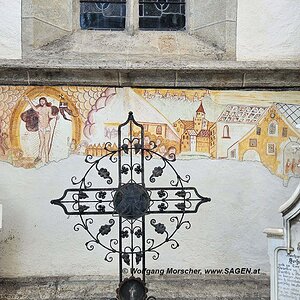 Pfarrkirche Tartsch, Fresken Außenwand