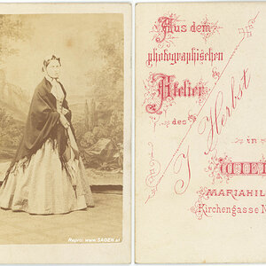 CdV Damenporträt, Atelier J. Herbst Wien um 1868