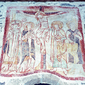 Nikolauskirche, Matrei in Osttirol, Fresko über dem Eingang
