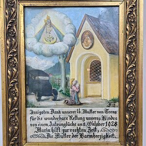 Medium 'Votivbild Autounglück 1928, Maria Trens' in der Kategorie 'Votivbilder'