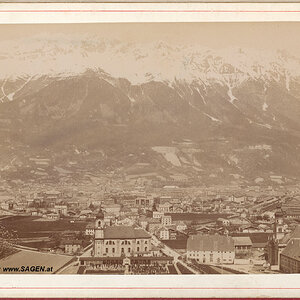 Innsbruck gegen Norden, um 1885