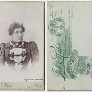CdV Damenporträt, Atelier Joh. E. Hahn, Wien 1898
