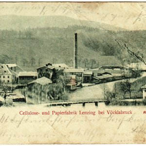 Cellulose- und Papierfabrik Lenzing bei Vöcklabruck um 1900
