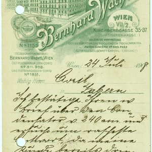Postkarte von Bernhard Wachtl 1908