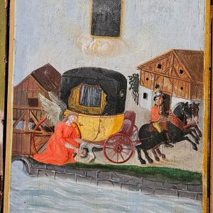 Votivbild Kutschenunfall 1821, Marienbasilika St. Michael, Absam, Tirol
