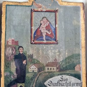 Wallfahrtskirche Maria Hilf – Kronburg, Votivbild Dankbarkeit
