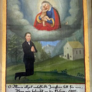Wallfahrtskirche Maria Hilf – Kronburg, Votivbild 1885