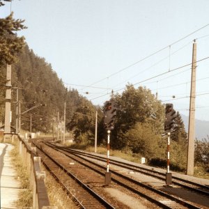 Gleise Bahnhof Semmering 1979
