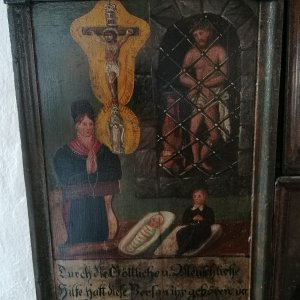 Votivbild in der Wallfahrtskirche St.Peter und Paul in Tann