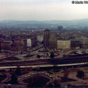 Blick vom Riesenrad auf den Praterstern, 1982