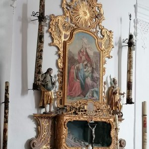 Wallfahrtskirche Schildthurn: Seitenaltar mit Ursula und den drei heiligen Jungfrauen