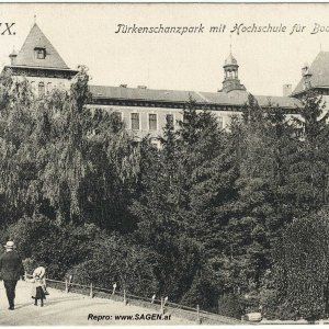 Wien, Türkenschanzpark mit Hochschule für Bodenkultur um 1911