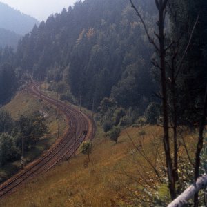 Semmeringbahn zwischen Breitenstein und Klamm im Jahr 1969