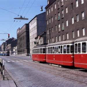 Wiener Straßenbahn bei Meidling Bahnhof 62er im Jahr 1971