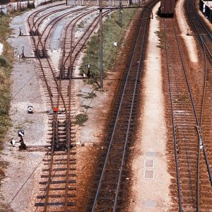 St. Pölten, Alpenbahnhof mit Mariazellerbahn 1973