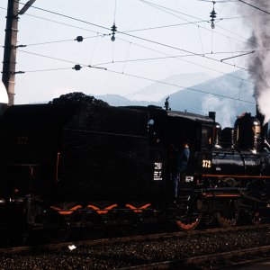 Bahnhof Frohnleiten, Dampflokomotive GKB 372, Morop Sonderzug 1973