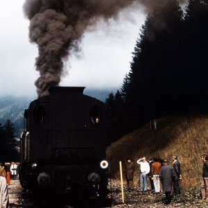 Erzbergbahn am Bahnhof Eisenerz 1973
