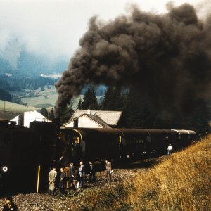 Erzbergbahn am Bahnhof Eisenerz 1973