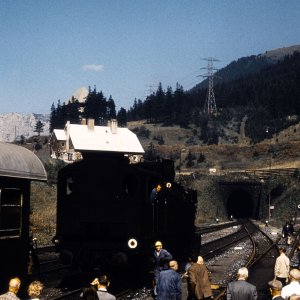 Erzbergbahn am Bahnhof Eisenerz 1973