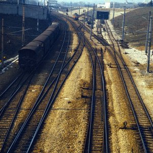 Südbahn Meidling, Einschnitt im Bau 1973