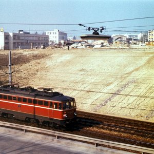 Südbahn Meidling, Einschnitt im Bau 1973