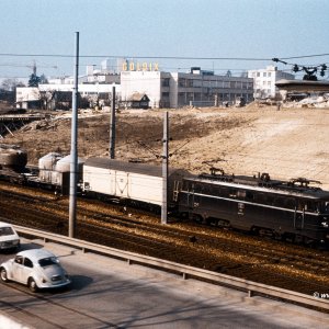 Südbahn Meidling, Einschnitt im Bau 1973