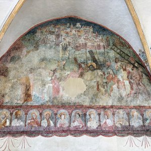 spätgotische Fresken Filialkirche Mariae Himmelfahrt in Stuben, Pfunds