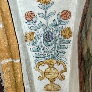 Blumenfresko Filialkirche Mariae Himmelfahrt in Stuben, Pfunds