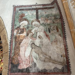 Fresko Beweinung Christi Filialkirche Mariae Himmelfahrt in Stuben, Pfunds